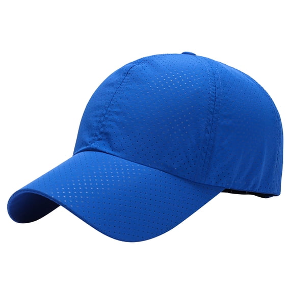 Long Bill Quick Dry Unisex Baseball Cap, Adjustable Breathable Mesh Snapback Sun Hat, Cool Soft Sports Headwear, Lightweight Visor Cap for Summer Golf, Running, Workout and All Outdoor Sports,Blue