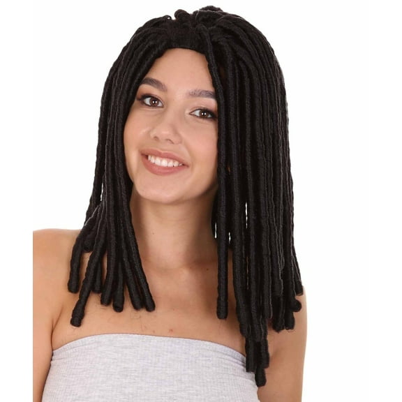 Long Black Dreadlock Womens Wig | Dramatical Halloween Wig | Breathable Capless Cap Handcrafted Wig
