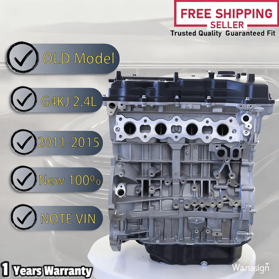 G4KJ 2.4L Long Black Engine Assembly For 2011-2015 Hyundai Sonata Santa Fe Kia Optima Sportage GAS