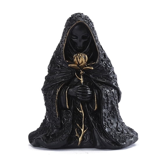 Long Black Robe Resin Wizard Sculpture, Atmospheric Entryway Desk Figurine, Office Decor for Counter, High End Household Layout
