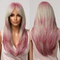 thumbnail image 1 of Long Black Wigs for Women Shouler-Length Black Mixed Blonde with Bangs Natural Synthetic Wig Hair Repalcement Wig for Daily Party Use, 1 of 11