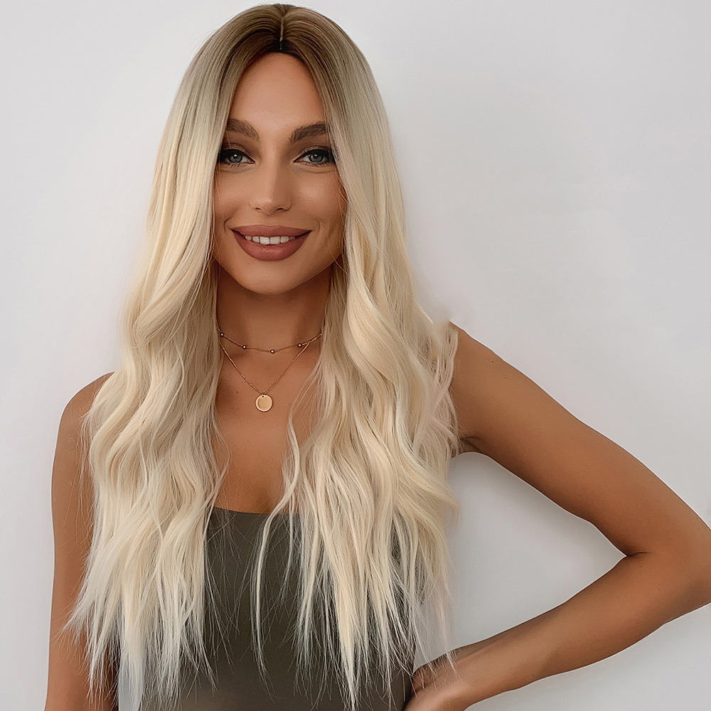 Long Blonde Brown Wig for Women Natural Straight Cosplay  display picture 3