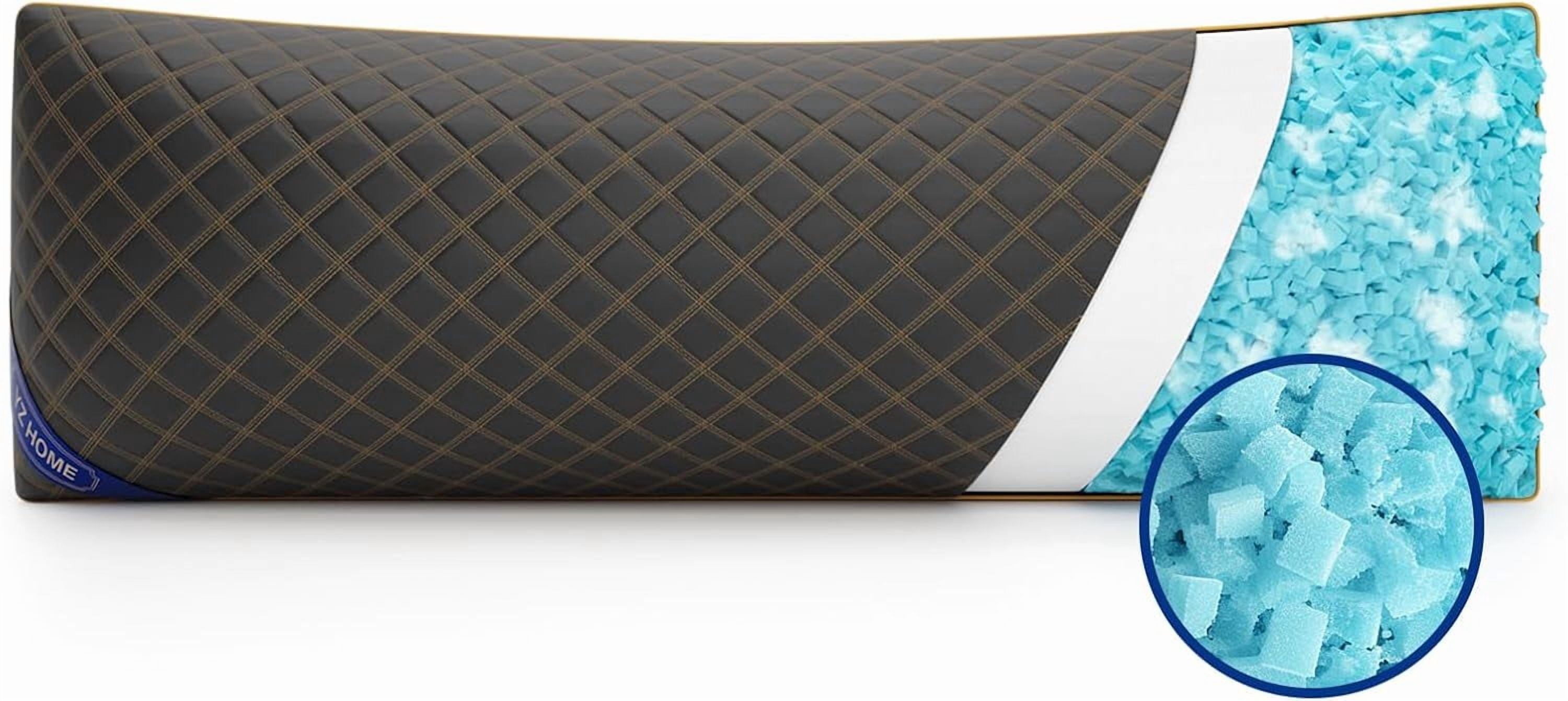 Long Body Pillow for Adults - Firm Insert with Shredded Blue Memory ...