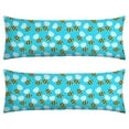 thumbnail image 1 of Long Body Pillow Cover - Soft & Breathable, Hidden Zipper, 20"x54", Cute Bee & Honeycomb Print - Perfect Gift for Bee Lovers, Side Sleepers, Pregnancy Support, Nature-Themed Decor, 1 of 7