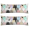 thumbnail image 1 of Long Body Pillow Cover – Soft & Breathable, Hidden Zipper, 20"x54", Cute Cat & Paw Print – Perfect Gift for Cat Lovers, Side Sleepers, Pregnancy Support, Pet-Themed Decor, 1 of 7