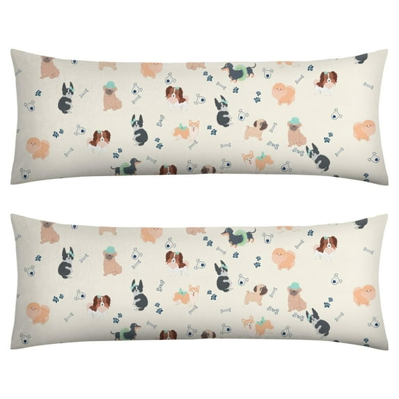 Long Body Pillow Cover – Soft & Breathable, Hidden Zipper, 20"x54", Cute Cat & Paw Print – Perfect Gift for Cat Lovers, Side Sleepers, Pregnancy Support, Pet-Themed Decor