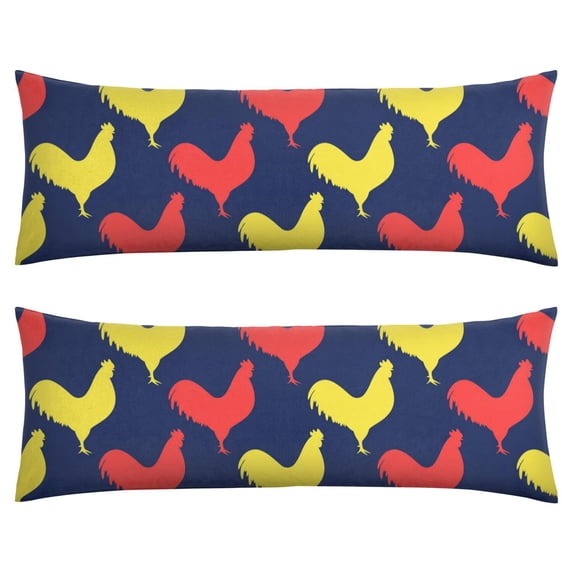 Long Body Pillow Cover - Soft & Breathable, Hidden Zipper, 20"x54", Cute Farm Eggs & Chickens Print - Perfect Gift for Farmhouse Lovers, Side Sleepers, Rustic Home Decor