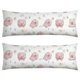 thumbnail image 1 of Long Body Pillow Cover - Soft & Breathable, Hidden Zipper, 20"x54", Cute Pig & Floral Watercolor Print - Perfect Gift for Animal Lovers, Farmhouse Decor, Side Sleepers, 1 of 7
