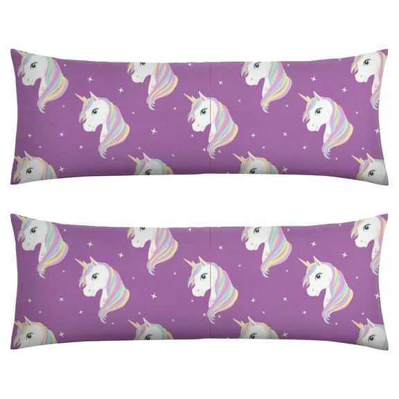 Long Body Pillow Cover - Soft & Breathable, Hidden Zipper, 20"x54", Magical Unicorn & Rainbow Print - Perfect Gift for Fantasy Lovers, Side Sleepers, Kids & Teens Room Decor