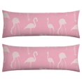 thumbnail image 1 of Long Body Pillow Cover - Soft & Breathable, Hidden Zipper, 20"x54", Tropical Flamingo & Floral Print - Perfect Gift for Beach Lovers, Side Sleepers, Summer Home Decor, 1 of 7