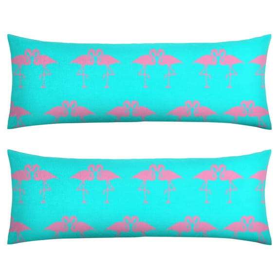 Long Body Pillow Cover - Soft & Breathable, Hidden Zipper, 20"x54", Tropical Flamingo & Floral Print - Perfect Gift for Beach Lovers, Side Sleepers, Summer Home Decor