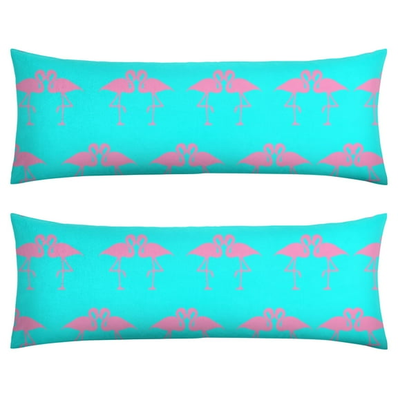 Long Body Pillow Cover - Soft & Breathable, Hidden Zipper, 20"x54", Tropical Flamingo & Floral Print - Perfect Gift for Beach Lovers, Side Sleepers, Summer Home Decor