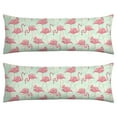 thumbnail image 1 of Long Body Pillow Cover - Soft & Breathable, Hidden Zipper, 20"x54", Tropical Flamingo & Floral Print - Perfect Gift for Beach Lovers, Side Sleepers, Summer Home Decor, 1 of 7