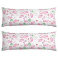 thumbnail image 1 of Long Body Pillow Cover - Soft & Breathable, Hidden Zipper, 20"x54", Tropical Flamingo & Floral Print - Perfect Gift for Beach Lovers, Side Sleepers, Summer Home Decor, 1 of 7