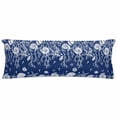 thumbnail image 1 of Long Body Pillowcase, Starfish Coral Ocean Conch Sea Nautical Silk Pillow Cases for Hair and Skin with Zipper, Navy Blue Coastal Soft Breathable Cooling Pillow Cover for Women, 20 x 54 Inches, 1 of 6