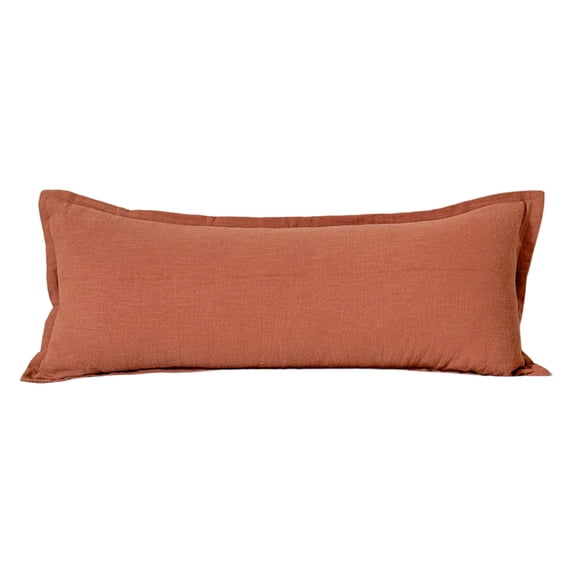 Long Body Support Pillow, Side Sleeping Leg Pillow, Segmented Filling Prevents Shifting, Soft Breathable Removable Cover, Multi Purpose Bed Cushion for Back, Waist Relief, Orange