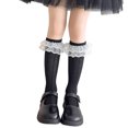 thumbnail image 1 of Long Bowknot High Boot Socks Socks for Girl 3-10 Year Breathable Socks Lace Calf Socks Knee Stockings, 1 of 8