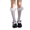 thumbnail image 1 of Long Bowknot High Boot Socks Socks for Girl 3-10 Year Breathable Socks Lace Calf Socks Knee Stockings, 1 of 9