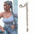thumbnail image 1 of Long Braid Ponytail Extension with Elastic Tie Black Straight Sleek Wrap Around Braid Hair Extensions Synthetic Drawstring Ponytail for Women Daily Wear (34 Inch, Black), 1 of 10