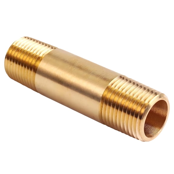 Long Brasses Pipe Connector Durability Threaded Brass Pipe Extension Fitting for Hot Cold Water and Oil Line