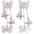 thumbnail image 1 of Long CZ Butterfly Tassel Drop Dangle Earrings for Women Gold-Toned Crystal Rhinestone Animal Insect Dangling Studs Earring Fashion Wedding Halloween Jewelry, 1 of 12