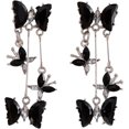 thumbnail image 1 of Long CZ Butterfly Tassel Drop Dangle Earrings for Women Gold-Toned Crystal Rhinestone Animal Insect Dangling Studs Earring Fashion Wedding Halloween Jewelry, 1 of 12