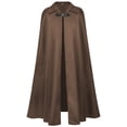 thumbnail image 1 of Long Cape Cloak for Men Women Medieval Turn Collar Witch Robes Steampunk Halloween Party Cosplay Outfits, 1 of 7