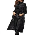 thumbnail image 1 of Long Cardigan For Women Fleece Solid Color Open Front Sweater Vest Comfy Elegant Hoodies Coat Jackets Tops Tunic With Pockets,Black,XL, 1 of 4