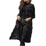 HXSHGDSN Long Cardigan For Women Fleece Solid Color Open Front Sweater Vest Comfy Elegant Hoodies Coat Jackets Tops Tunic With Pockets,Black,XL