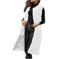 thumbnail image 1 of Long Cardigan For Women Fleece Solid Color Open Front Sweater Vest Comfy Elegant Hoodies Coat Jackets Tops Tunic With Pockets,White,2XL, 1 of 4