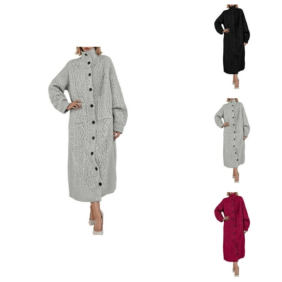 Long Cardigan Sweater Open Front Knit Duster Coat Casual Plus Size Tunic Outerwear Wrap Loose Fit Thick Winter Fashion Cardigan Sweaters for Women