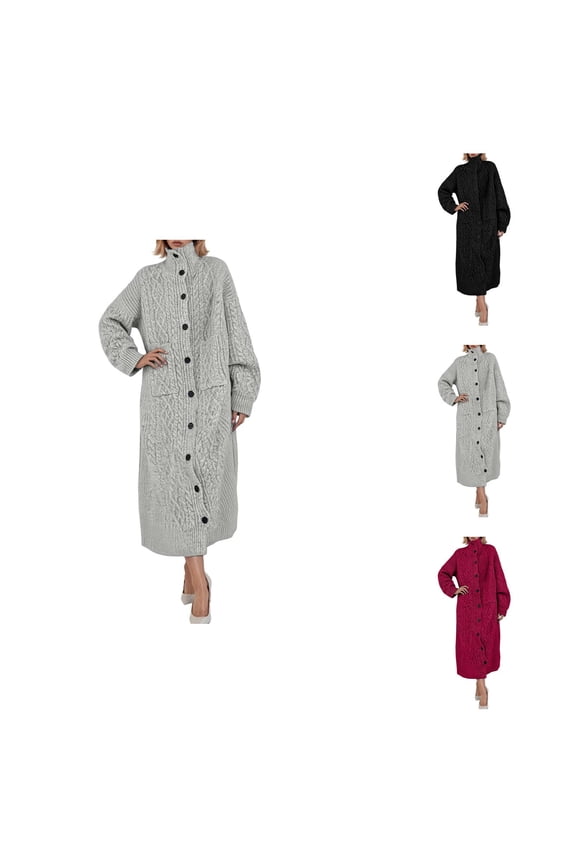 Long Cardigan Sweater Open Front Knit Duster Coat Casual Plus Size Tunic Outerwear Wrap Loose Fit Thick Winter Fashion Cardigan Sweaters for Women