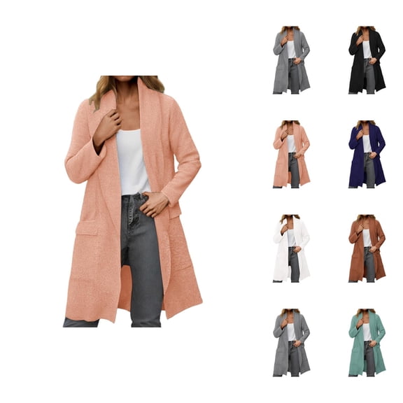 Long Cardigan Sweater Outerwear Cozy Soft Warm Knit Open Front Duster Wrap Casual Fall Winter Fashion Cardigan Sweaters for Women