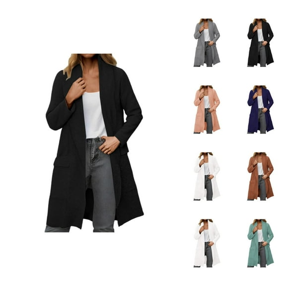 Long Cardigan Sweater Outerwear Cozy Soft Warm Knit Open Front Duster Wrap Casual Fall Winter Fashion Cardigan Sweaters for Women