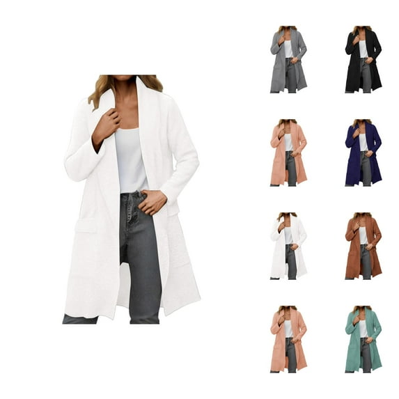 Long Cardigan Sweater Outerwear Cozy Soft Warm Knit Open Front Duster Wrap Casual Fall Winter Fashion Cardigan Sweaters for Women