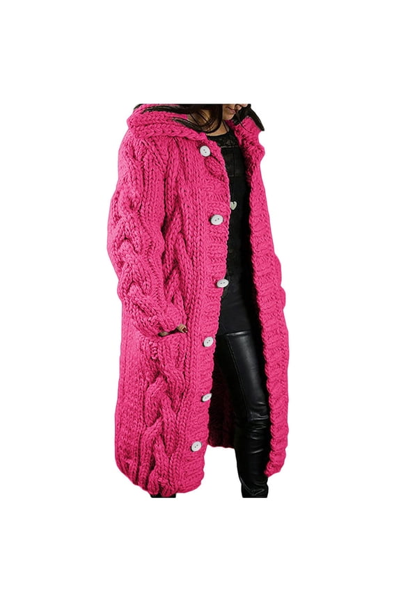 Long Cardigan Sweaters for Women Winter Warm Long Sleeve Coat Cable Knit Casual Open Front Sweater with Pocket Lightweight Comfy Going Out Tops Ladies