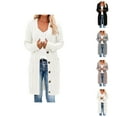 thumbnail image 1 of Long Cardigan Sweaters for Women 2025 Fall Winter Long Sleeve Cable Knit Open Front Button Sweater with Pockets, 1 of 6