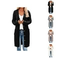 thumbnail image 1 of Long Cardigan Sweaters for Women 2025 Fall Winter Long Sleeve Cable Knit Open Front Button Sweater with Pockets, 1 of 6