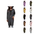 thumbnail image 1 of Long Cardigan Sweaters for Women Long Sleeve Casual Open Front Cable Knit Hooded Coatigan Sweater Coats Fall Winter Clothes, 1 of 5