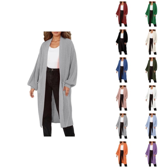 Long Cardigan Sweaters for Women Long Sleeve Oversized Open Front Knit Coatigan Sweater Coats with Pockets