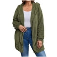 thumbnail image 1 of Long Cardigan Sweaters for Women Winter Fall Fleece Fuzzy Lightweight Open Front Sherpa Jacket Coat with Pockets, 1 of 5