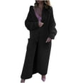 thumbnail image 1 of Long Cardigan Women Knitted Sweater Cardigan Casual Loose Open Front Lapel V Neck Solid Comfy Plus Size Outerwear, 1 of 6