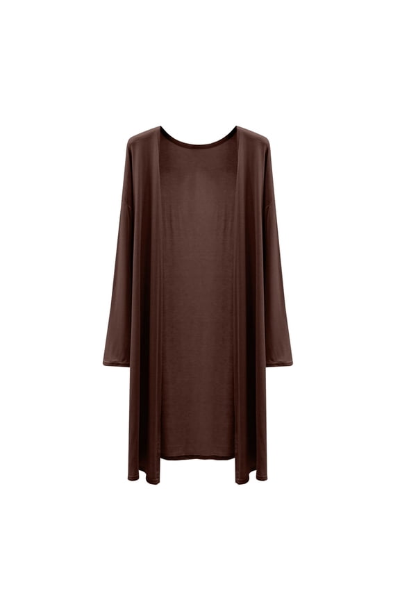 Long Cardigans for Women, Yigetop Women's Cardigan Summer Clothes Knitted Long Sleeve Jacket Shawl Loose Korean Long Thin Air Conditioning Shirt Women Womens Cardigan Coffee L