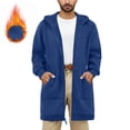 thumbnail image 1 of Long Cardigans for Men Hoodies Full Zip Up Baggy Sweatshirt Open Front Outerwear with Drawstring Pockets, 1 of 7