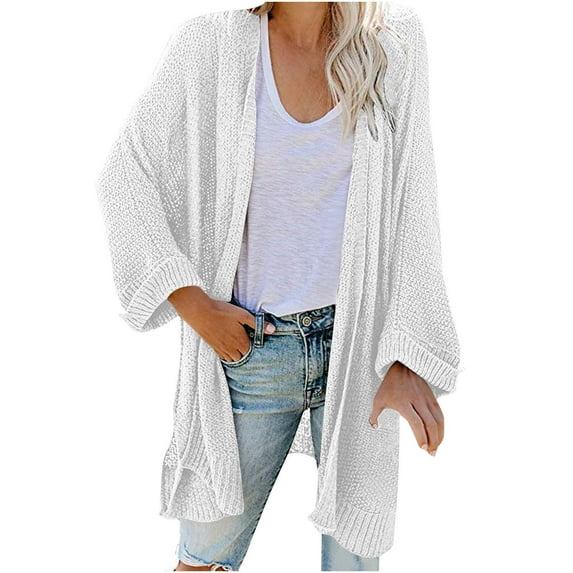 Long Cardigans for Women Casual Solid Color Loose Cardigan Sweater Coats