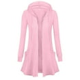 thumbnail image 1 of Long Cardigans for Women Hooded Sweatshirts Zip Up Long Hoodie Jacket Lightweight Tunic Top Open Front Hoodie, 1 of 5