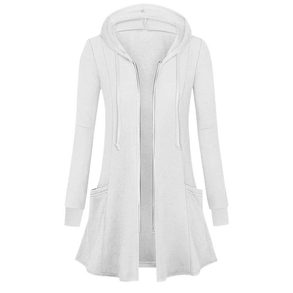 Long Cardigans for Women Hooded Sweatshirts Zip Up Long Hoodie Jacket Lightweight Tunic Top Open Front Hoodie
