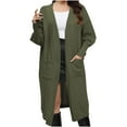 thumbnail image 1 of Long Cardigans for Women Loose and Lazy Woven Sweater With Double Pockets and Lantern Sleeves Cardigan Coats, 1 of 5