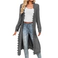 thumbnail image 1 of Long Cardigans for Women Open Front Drape Lightweight Duster Long Sleeve Crochet Lace Outerwear Casual Fall Cardigan, 1 of 9