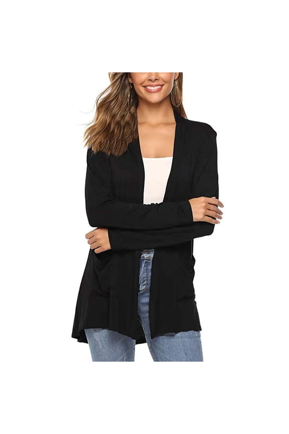 Long Cardigans for Women Open Front Lightweight Duster Jacket Long Sleeve Seamless Comfy Loose Fit Fall Jackets with Pockets